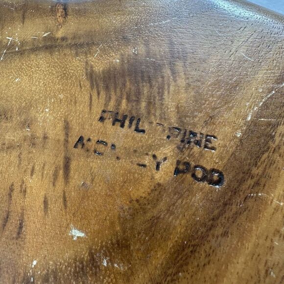 2 Vtg House Of Monkey Pod Wood Dishes Divided Leaf Bowl & Abstract Bowl Hawaii - Picture 11 of 15